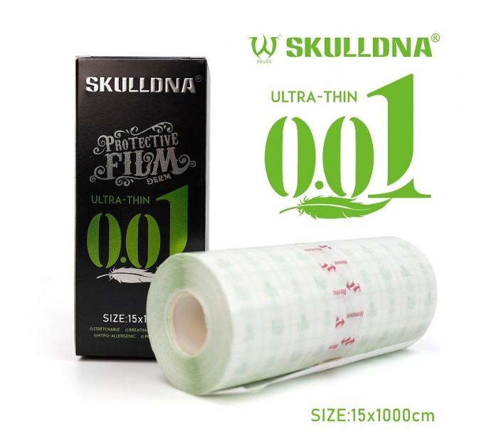 Загоювальна плівка для тату AVA SKULLDNA (розмір 10cм х 15см) ультратонка