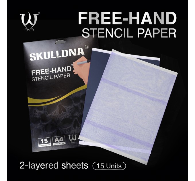Тату трансферний папір AVA SKULLDNA FREE HAND 1 аркуш