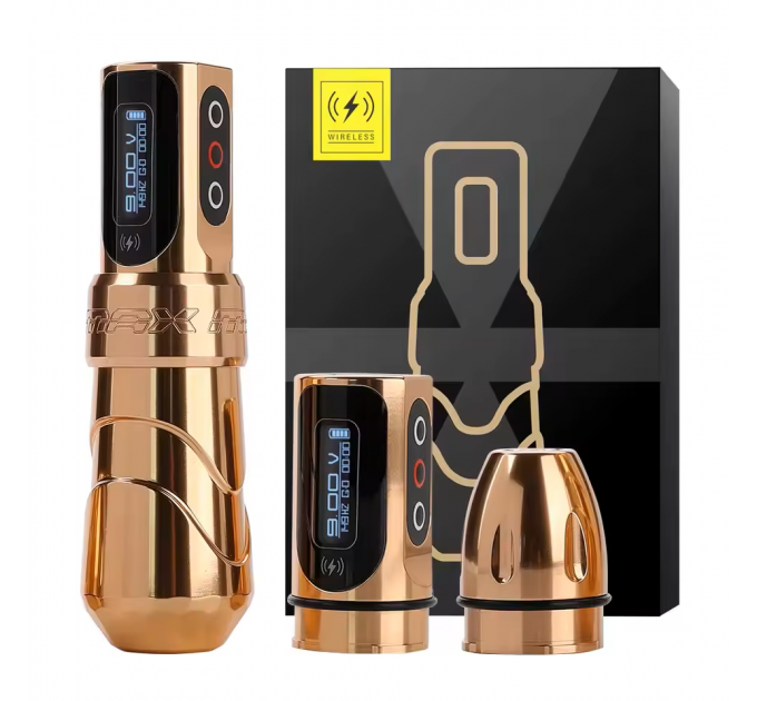 Бездротова тату машинка Ambition FLUX MAX gold - 2 акумулятора