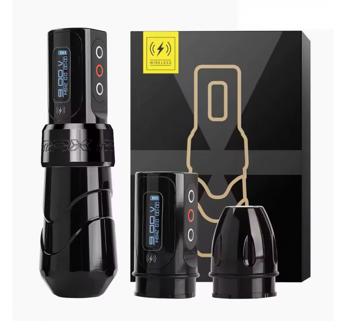 Бездротова тату машинка Ambition FLUX MAX black - 2 акумулятора