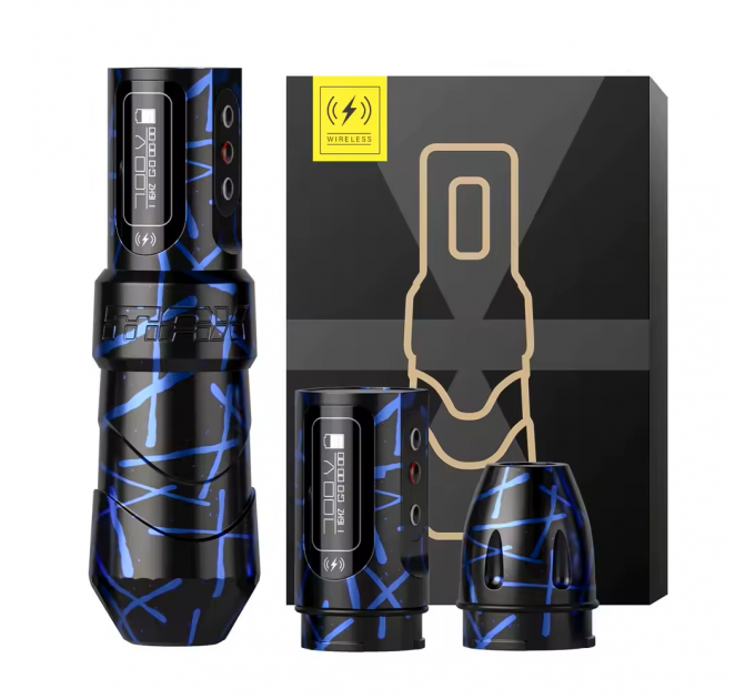 Бездротова тату машинка Ambition FLUX MAX camo Blue - 2 акумулятора
