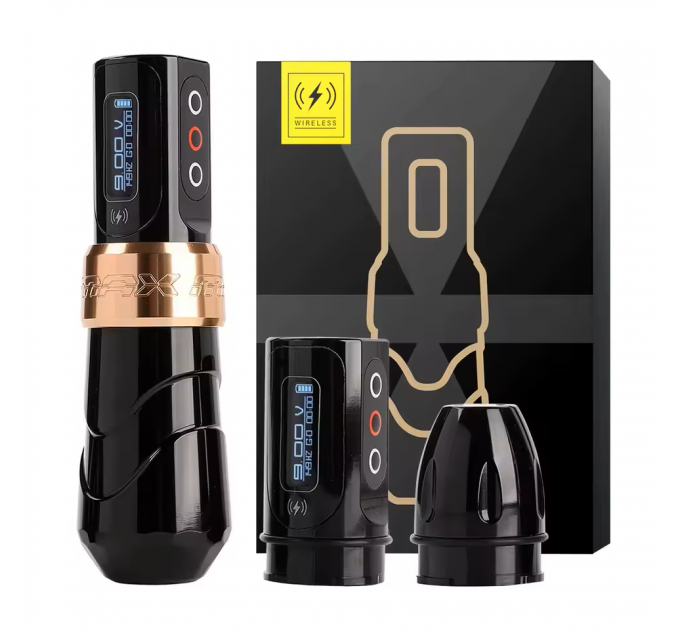 Бездротова тату машинка Ambition FLUX MAX black gold - 2 акумулятора