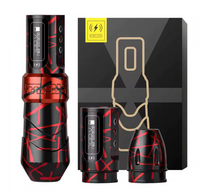 Бездротова тату машинка Ambition FLUX MAX camo pink red - 2 акумулятора