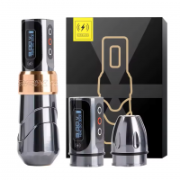 Бездротова тату машинка Ambition FLUX MAX gray gold - 2 акумулятора