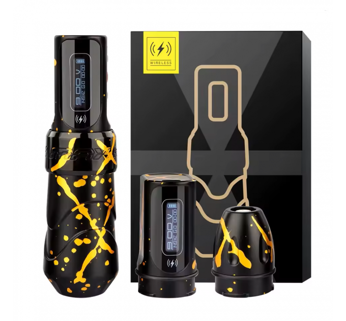 Бездротова тату машинка Ambition FLUX MAX camo gold - 2 акумулятора