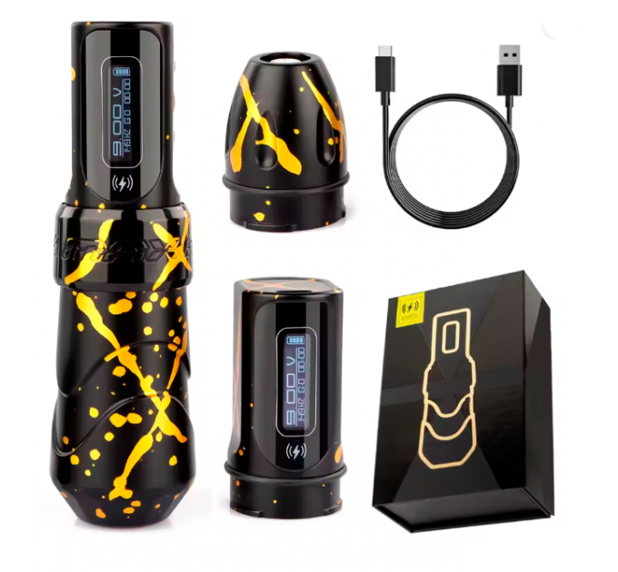 Бездротова тату машинка Ambition FLUX MAX camo gold - 2 акумулятора