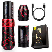 Бездротова тату машинка Ambition FLUX MAX camo pink red - 2 акумулятора