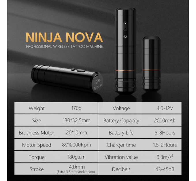 Бездротова тату машинка Ambition Ninja Nova