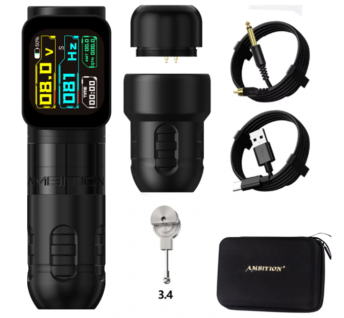 Бездротова тату машинка Ambition Zetton Pro Black