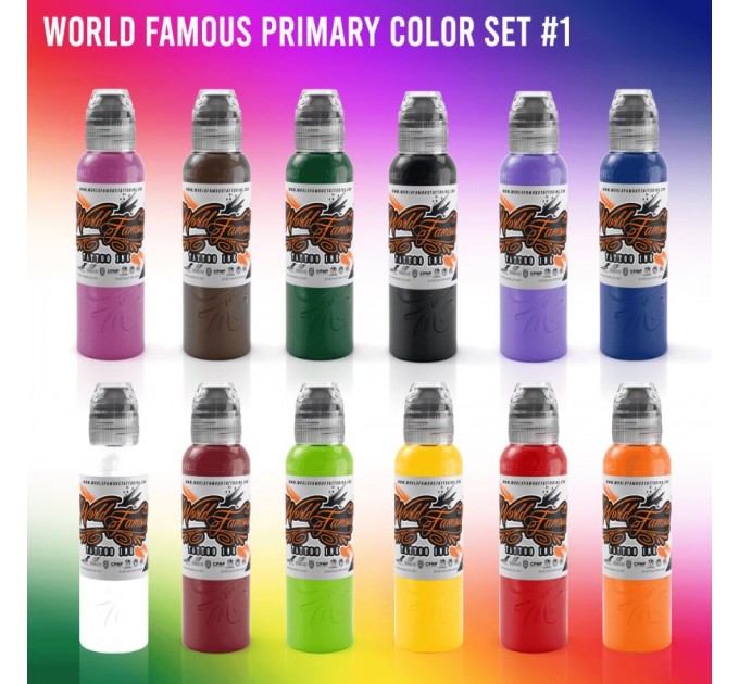 Набір тату фарб WORLD FAMOUS Основні кольори #1