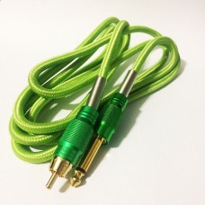 Силиконовый клип-корд в тканевой оплётке RCA (Зелёный)