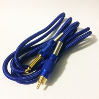 Силіконовий кліп-корд у тканинному обплітанні RCA (Синій) Силіконовий кліп-корд у тканинному обплітанні RCA (Синій)