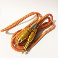 Силіконовий кліп-корд у тканинному обплітанні RCA (Золотий) Силіконовий кліп-корд у тканинному обплітанні RCA (Золотий)