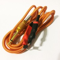 Силіконовий кліп-корд у тканинному обплітанні (Золотий)