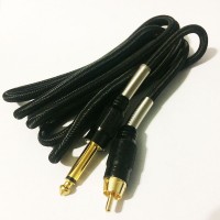 Силіконовий кліп-корд у тканинному обплітанні RCA (Чорний) Силіконовий кліп-корд у тканинному обплітанні RCA (Чорний)